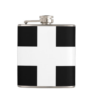 St. Piran-Flagge / Flagge von Cornwall Flachmann