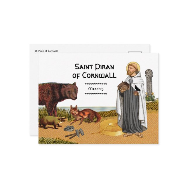 St. Piran von Cornwall (SAE 01) Postkarte (Vorderseite/Rückseite Beispiel)