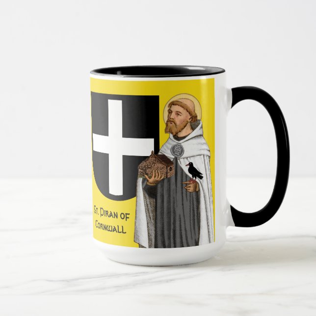 St. Piran von Cornwall (SAE 01) und sein Schild Tasse (Rechts)