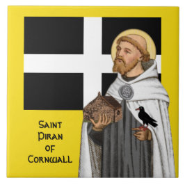 St. Piran von Cornwall (SAE 01) und seine Flagge Fliese