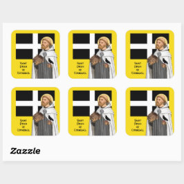 St. Piran von Cornwall (SAE 01) und seine Flagge Quadratischer Aufkleber