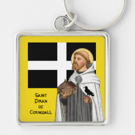 St. Piran von Cornwall (SAE 01) und seine Flagge Schlüsselanhänger