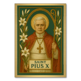 St. Pius X Katholische Hochzeitskarte Tischnummer