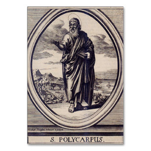St. Polycarp Smyrna Martyr und Kirchenvater Tischnummer