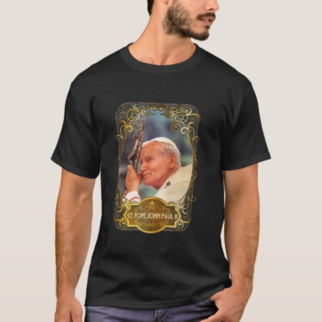 St Pope John Paul II Kreuzung katholische Saint Po T-Shirt (Vorderseite)