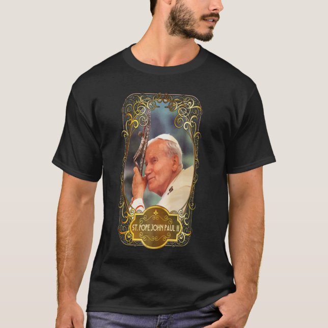 St Pope John Paul II Kreuzung Katholische Saint Po T-Shirt (Vorderseite)