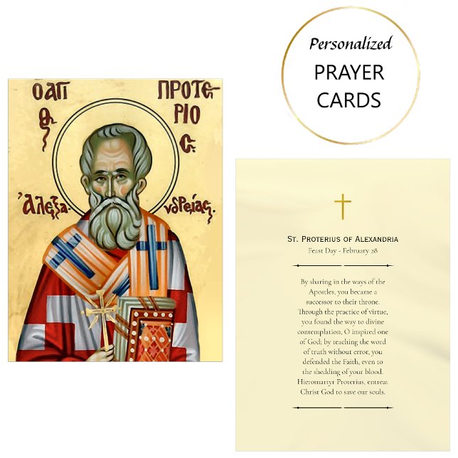 St. Proterius of Alexandra Orthodox Prayer Card    Platzkarte (Von Creator hochgeladen)