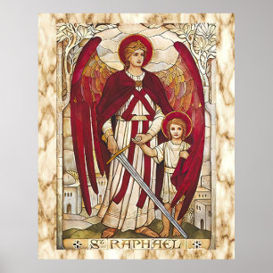 St Raphael Archangel Angel Katholische Heilige Poster