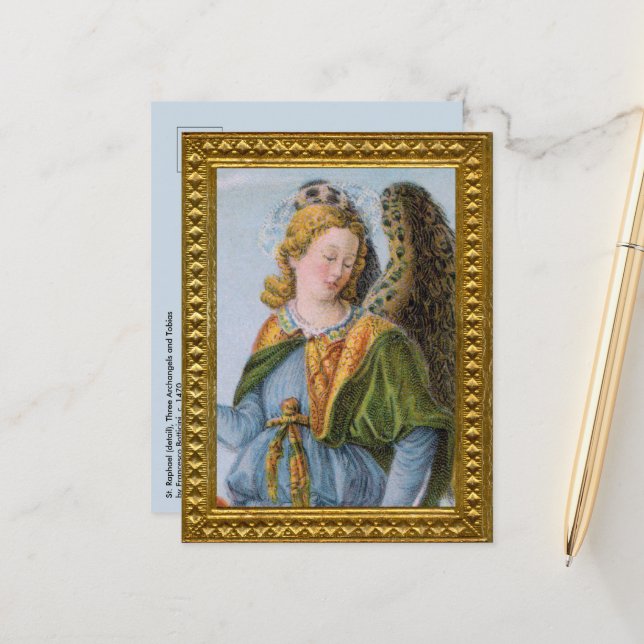 St. Raphael der Erzengel (Detail; M 017) Postkarte (Vorderseite/Rückseite Beispiel)