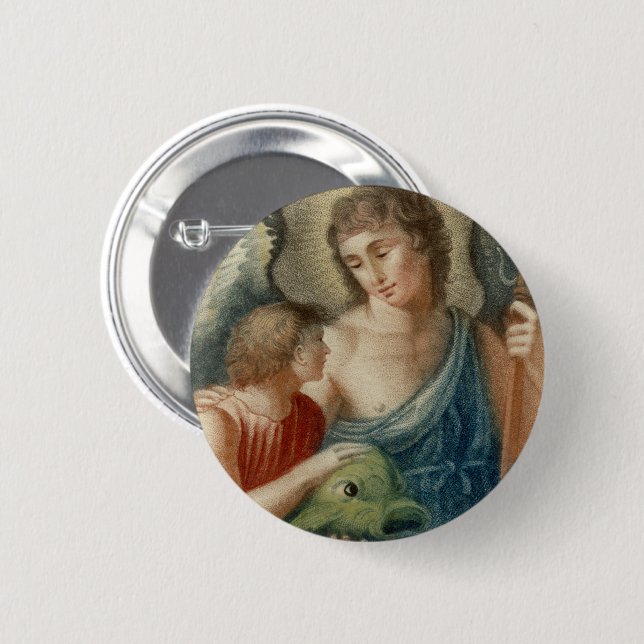 St. Raphael der Erzengel (M 012) Button (Vorne & Hinten)