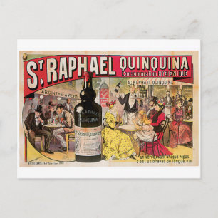 St. Raphael Quinquina Vintage-Werbeplakat für Wein Postkarte