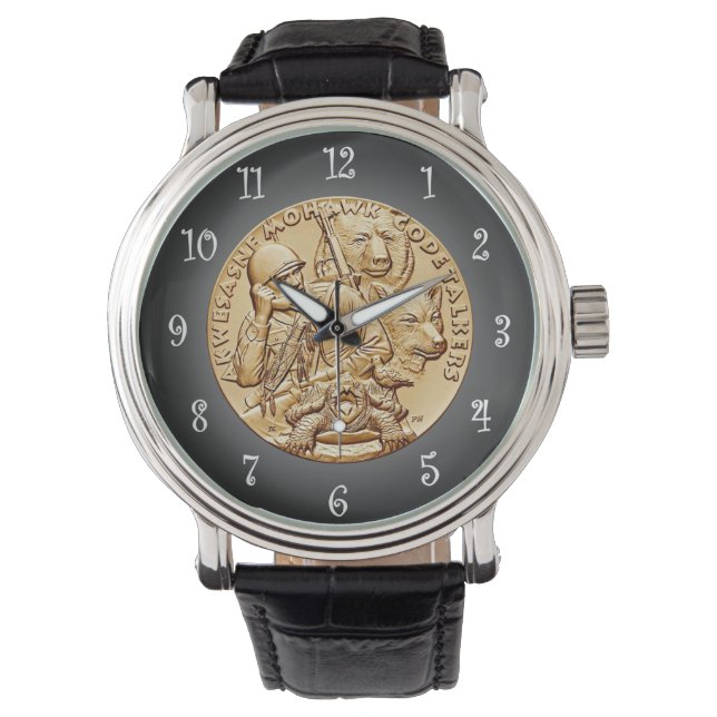 St. Regis Mohawk Stamm Code Talkers Bronze Medaill Armbanduhr (Vorderseite)