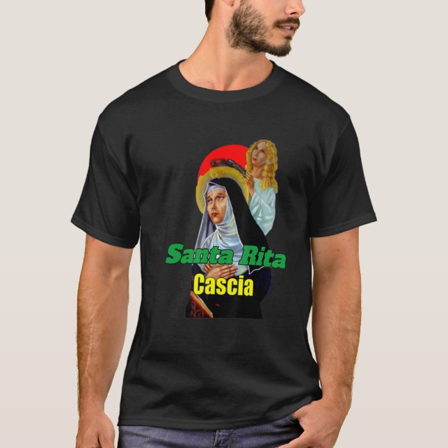 St Rita Cascia Gebet Katholische Schutzheilige San T-Shirt (Vorderseite)