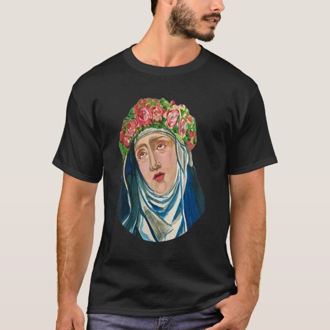 St Rita Cascia Gebet Katholische Schutzheilige San T-Shirt (Vorderseite)