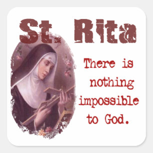 St. Rita Quadratischer Aufkleber