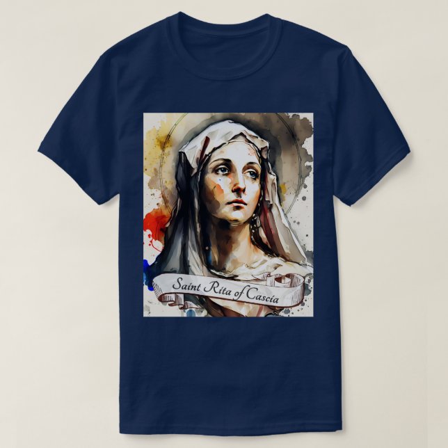 St Rita von Cascia Katholische Kirche Heilige Reli T-Shirt (Design vorne)
