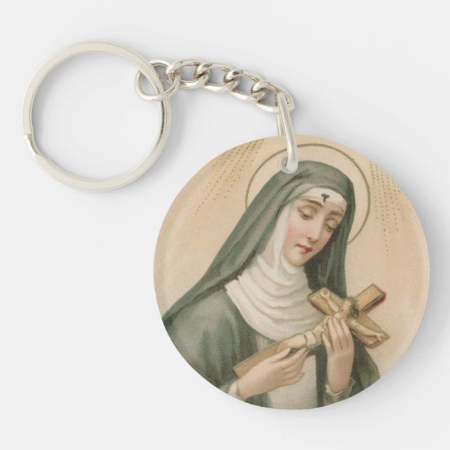 St. Rita von Cascia (M 015) Circular Acrylic Schlüsselanhänger (Vorderseite)
