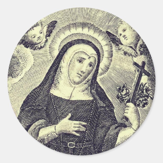 St. Rita von Cascia Runder Aufkleber (Vorderseite)