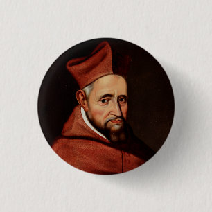 St. Robert Bellarmine Römische Bibliothek Kunst Button