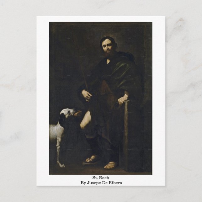 St. Roch by Jusepe de Ribera Postkarte (Vorderseite)