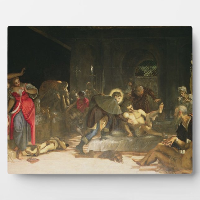 St. Roch, der die Pest heilt Fotoplatte (Vorderseite)