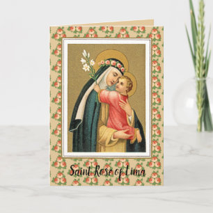 St. Rose & das Jesuskind (M 023) Grußkarte leer Karte