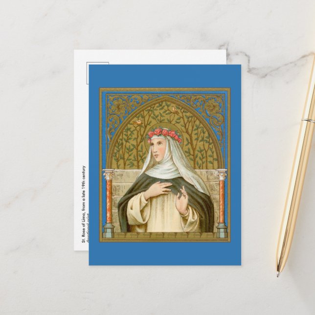 St. Rose Lima (BK 020) Postkarte (Vorderseite/Rückseite Beispiel)