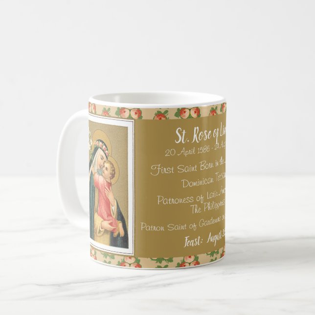 St. Rose Lima und das Christkind (M 023) Kaffeetasse (Vorderseite Links)