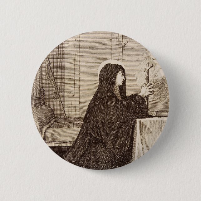 St. Scholastica Gönnerin der Schule Button (Vorderseite)