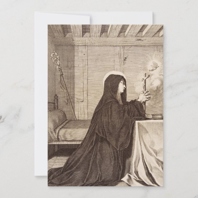 St. Scholastica Gönnerin der Schule Einladung (Vorderseite)