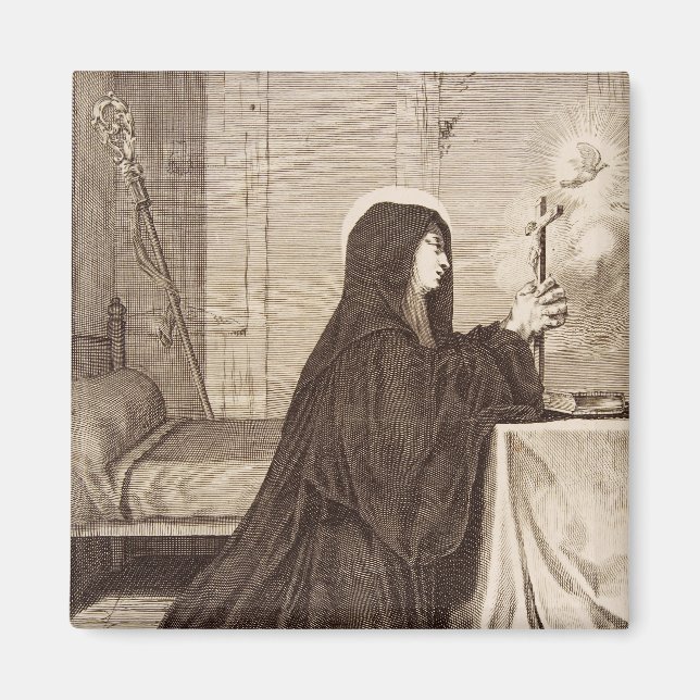 St. Scholastica Gönnerin der Schule Magnet (Vorne)