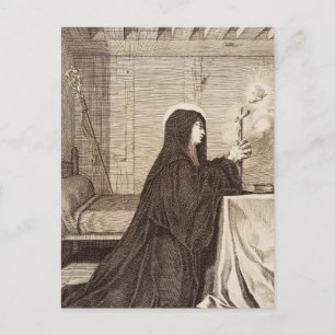 St. Scholastica Gönnerin der Schule Postkarte