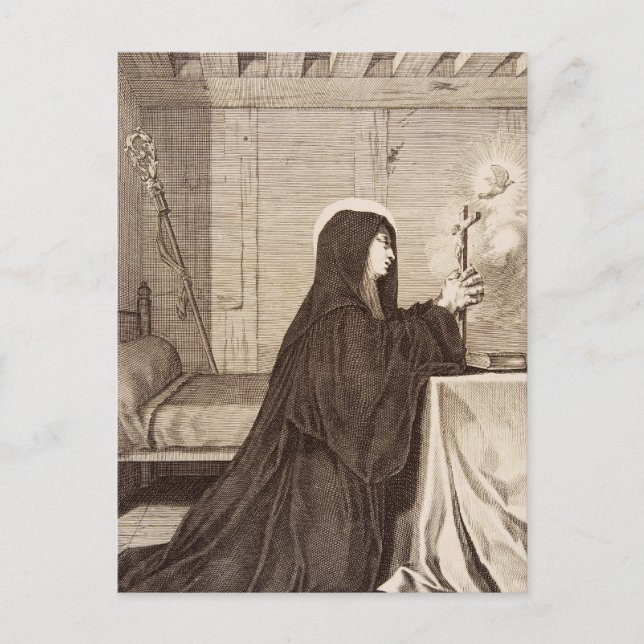 St. Scholastica Gönnerin der Schule Postkarte (Vorderseite)