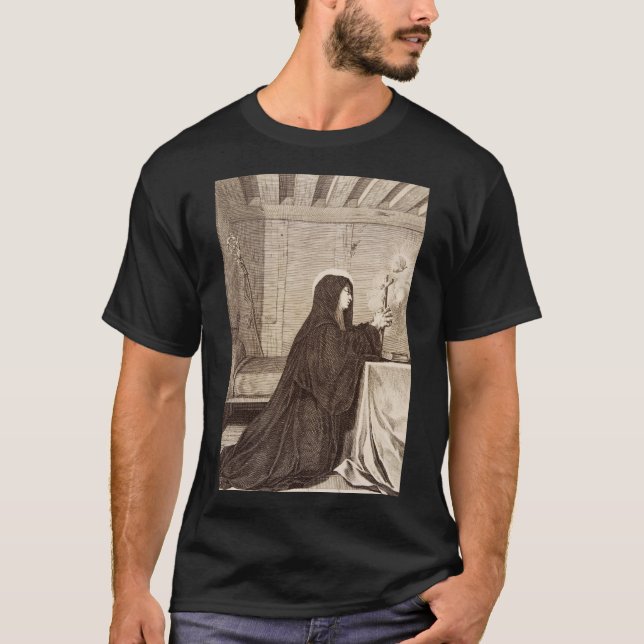 St. Scholastica Gönnerin der Schule T-Shirt (Vorderseite)