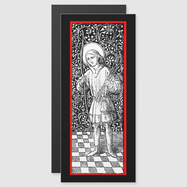 St. Sebastian (BG 01b) Magnetic Greeting Card Magnetkarte (Vorne/Hinten)