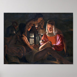 St. Sebastian Embraced by Irene, La Tour Poster