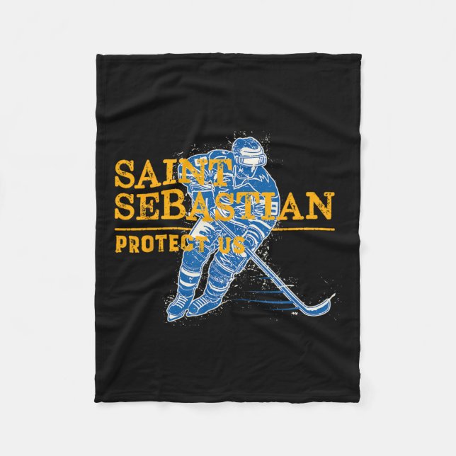 St. Sebastian Hockey Patron Heiliger Sportler Fleecedecke (Vorderseite)