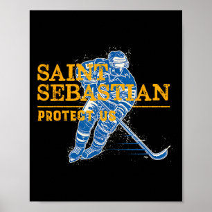 St. Sebastian Hockey Patron Heiliger Sportler Poster
