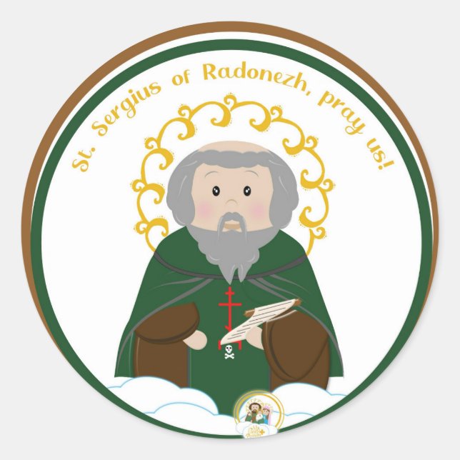 St. Sergius of Radonezh Classic Round Sticker (Vorderseite)