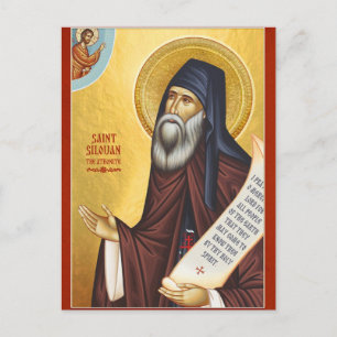 St. Silouan der Athonite Orthodoxe christliche Iko Postkarte