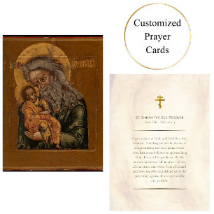 St. Simeon the God-Receiver Orthodox Prayer Card Platzkarte