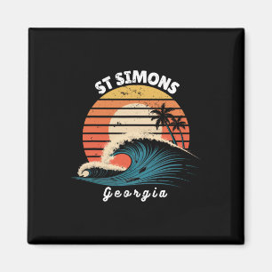 St Simons Beach Georgia Frauen Männer Surfboarding Magnet