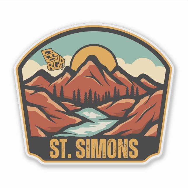 St. Simons, Georgia Aufkleber (Vorderseite)