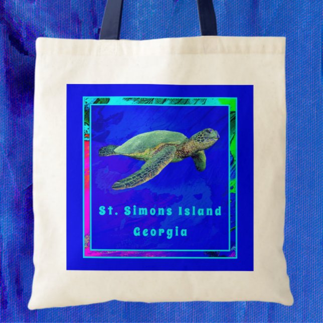 St. Simons Island GA Ocean Blue Sea Turtle Tragetasche (Von Creator hochgeladen)