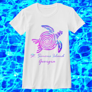 St. Simons Island GA Vibrant Colors Sea Turtle T-Shirt