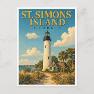St. Simons Island Georgia Leuchtturm GeoSaga Postkarte