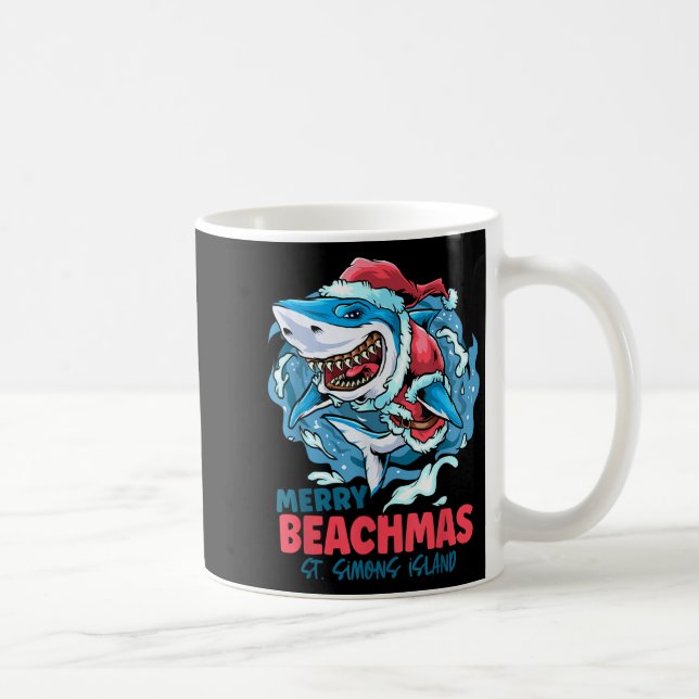 St Simons Island Georgia Merry Beachmas Christmas  Kaffeetasse (Rechts)