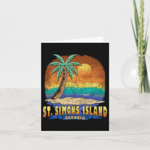 St. Simons Island Georgia Vintag Distressed Souve Karte