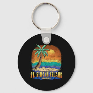St. Simons Island Georgia Vintag Distressed Souve Schlüsselanhänger