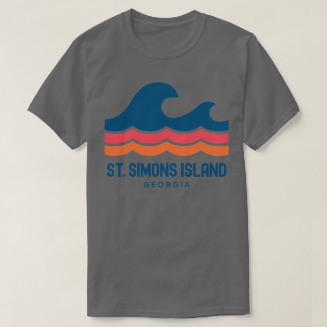 St Simons Island Georgia Vintag Wave TShirt (Design vorne)